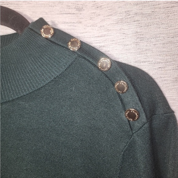 Calvin Klein gold button sweater hunter green medium - Picture 2 of 2
